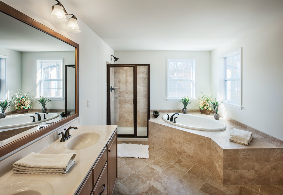 3547 Doral Drive Elgin, IL 60124 - Photo 5 of 9 a spacious bathroom with a granite countertop tub sink and mirror