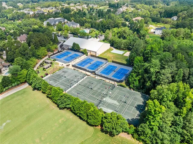 an aerial view of a house