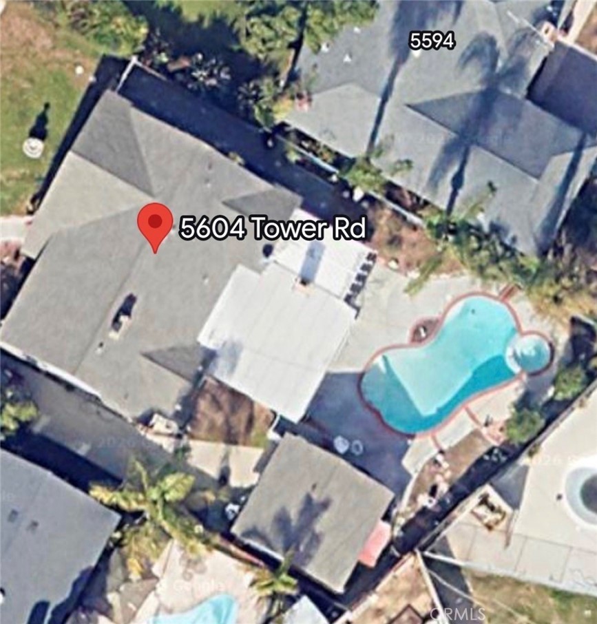 5604 Tower Road Riverside, CA 92506 - Photo 54 of 54 an aerial view of a dinning table and chairs in the patio