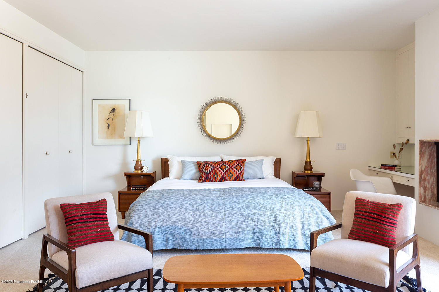 2105 Villa Heights Road Pasadena, CA 91107 - Photo 27 of 45 a bedroom with a bed and lamp