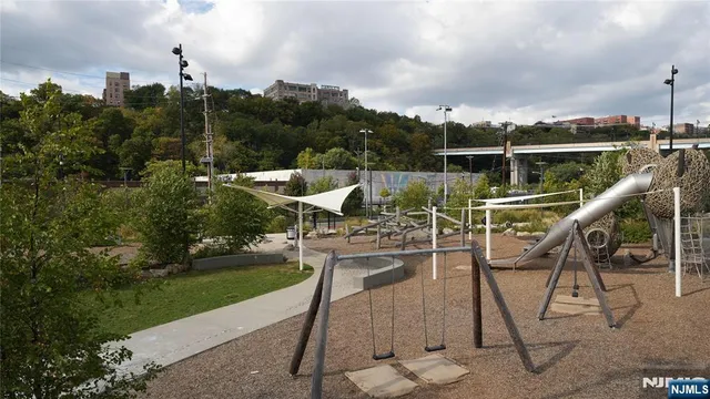 a view of a yard with furniture