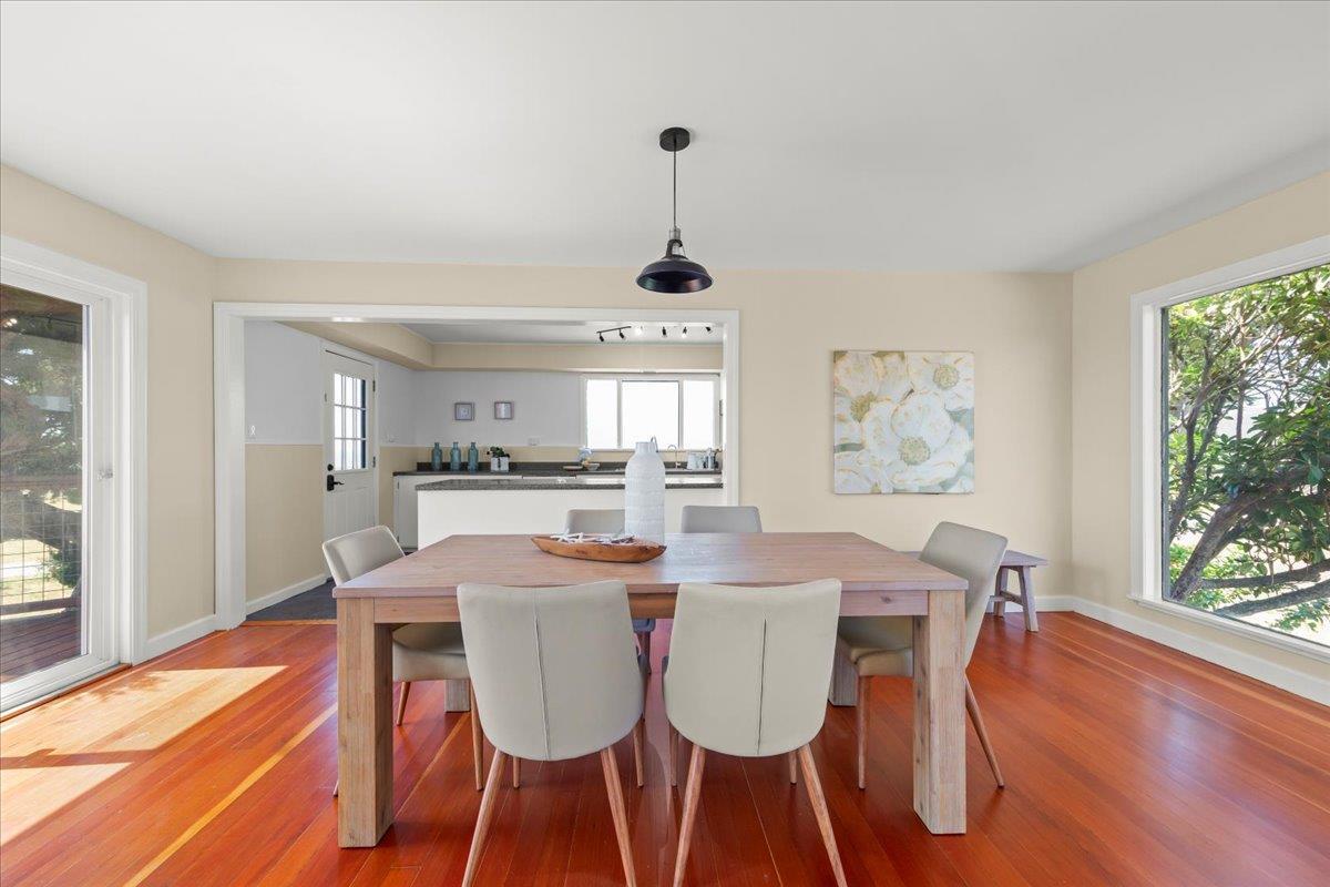 1263 Reservoir Road Pescadero, CA 94060 - Photo 36 of 75 a view of a dining room with furniture window and wooden floor