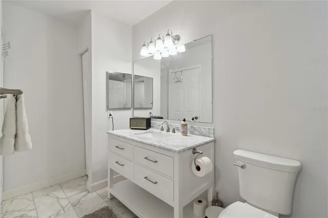 a bathroom with a toilet a sink and a mirror
