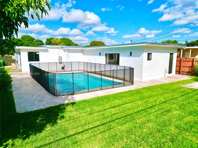 a view of a terrace with a big yard
