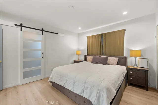 a view of cabinets and window