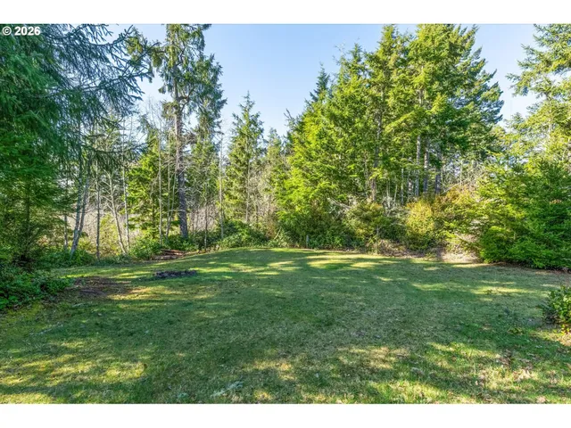 a backyard of a house with lots of green space