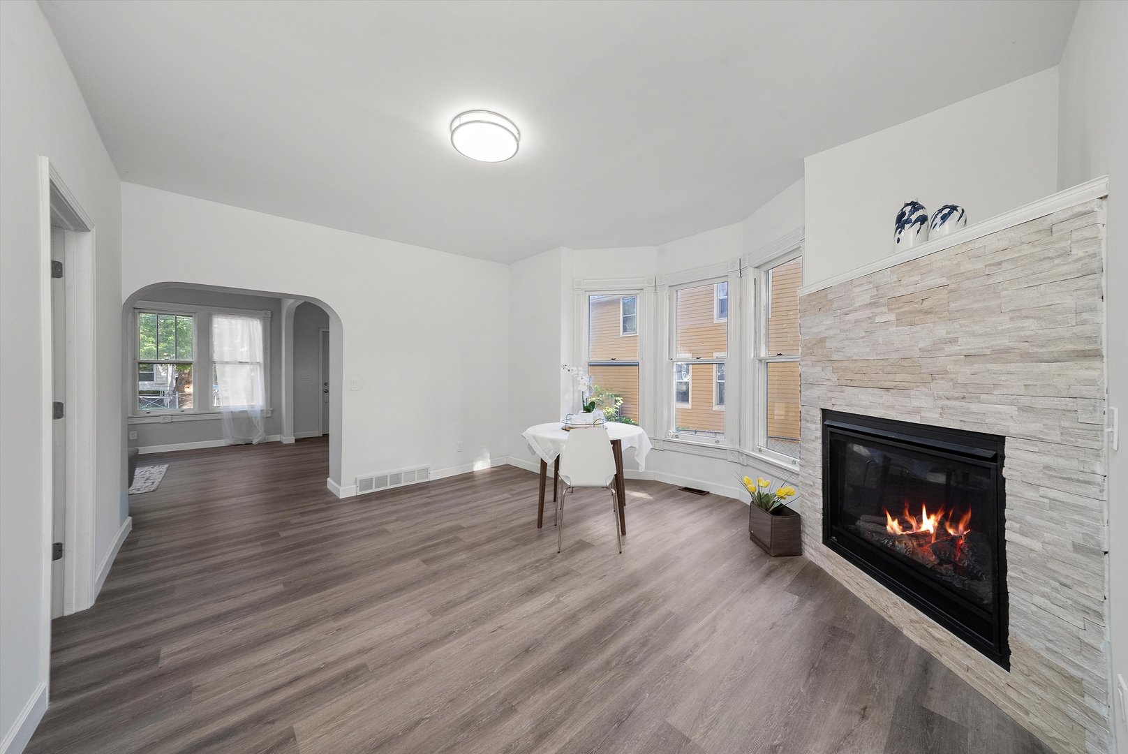 628 South Liberty Street Elgin, IL 60120 - Photo 5 of 22 a living room with furniture and a fireplace