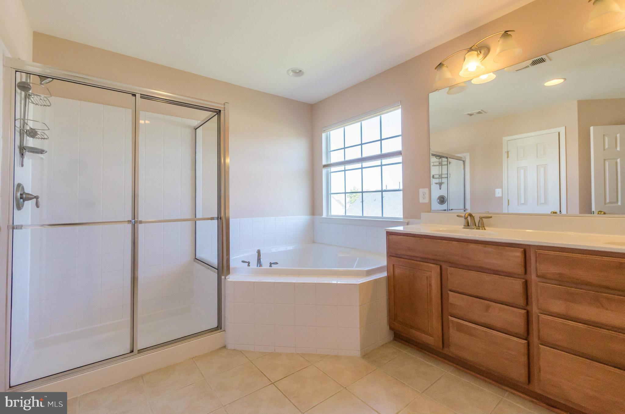 6517 Clarington Road Baltimore, MD 21209 - Photo 17 of 30 a spacious bathroom with a tub sink shower and mirror