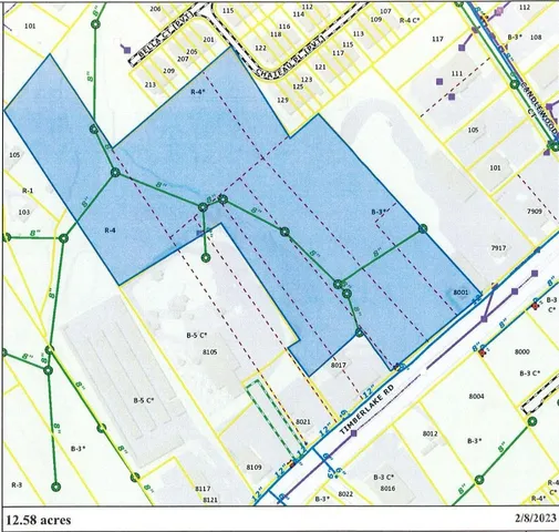 a view of a painting on the building