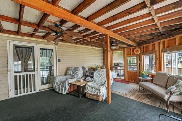 a outdoor living space with furniture