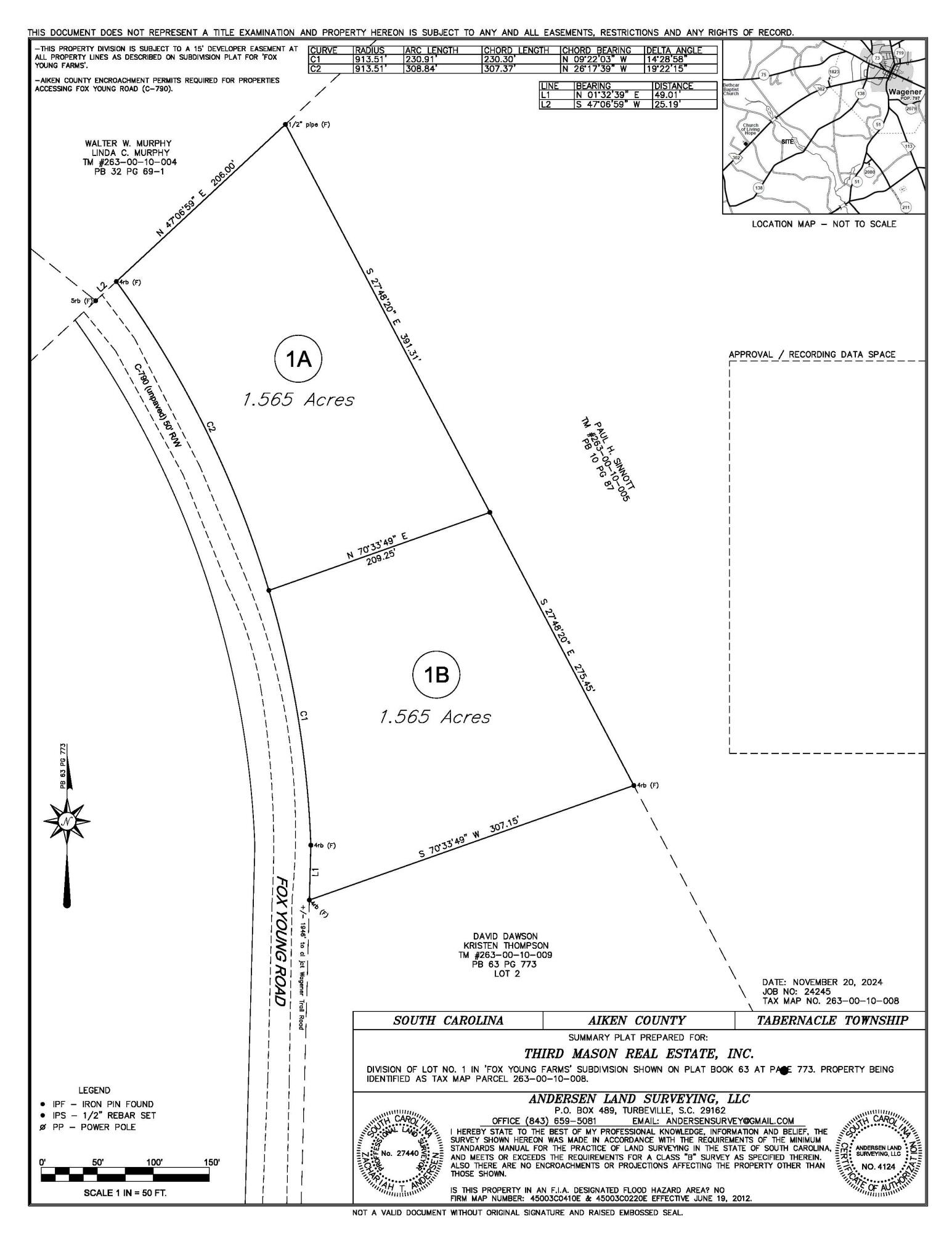 1 A Fox Young Road, Unit FYF 1A Wagener, SC 29164 - Photo 11 of 11 FYF lot 1 subdivide 1A - 1B