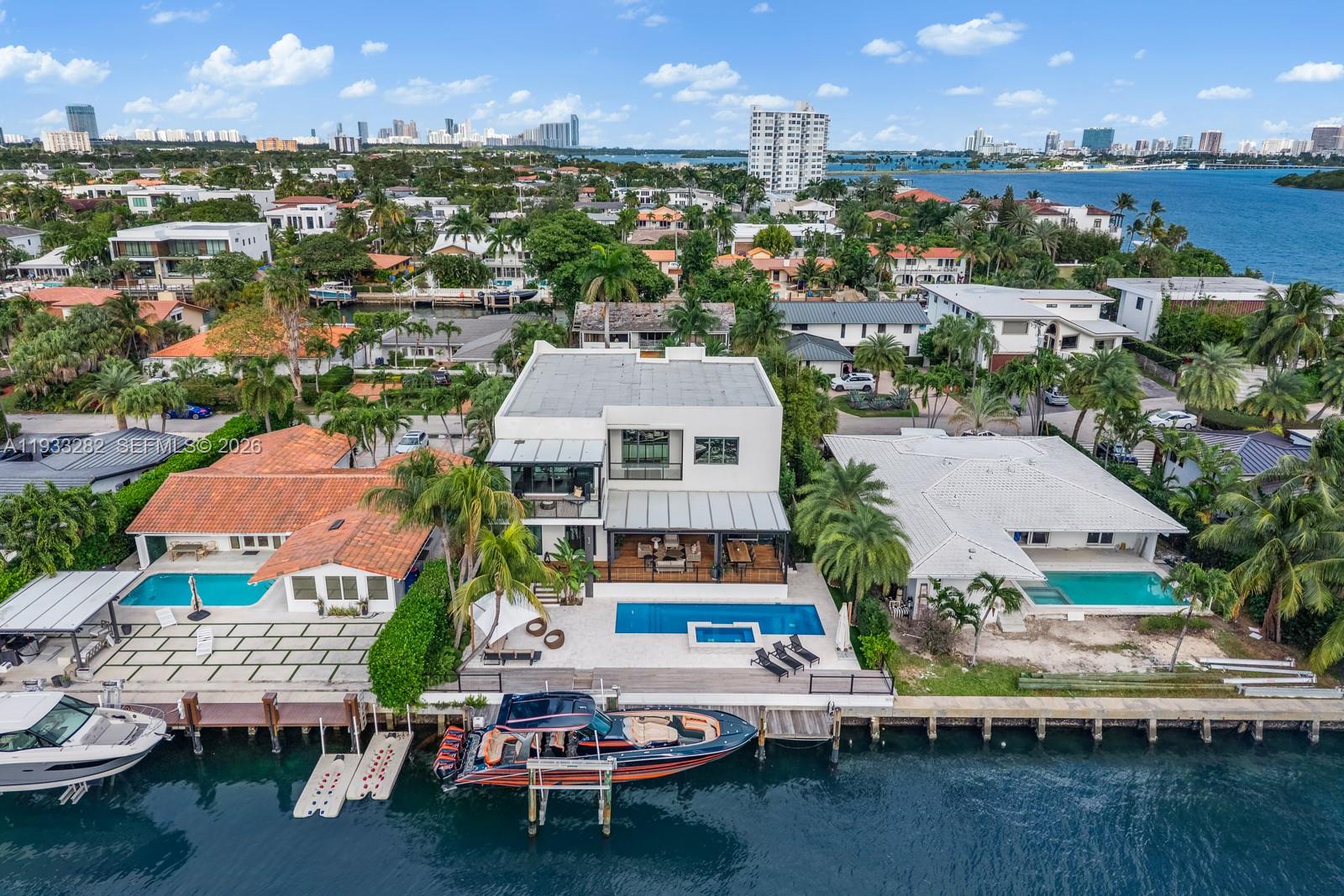 1970 Northeast 119th Road North Miami, FL 33181 - Photo 3 of 54 an aerial view of a house with a ocean view