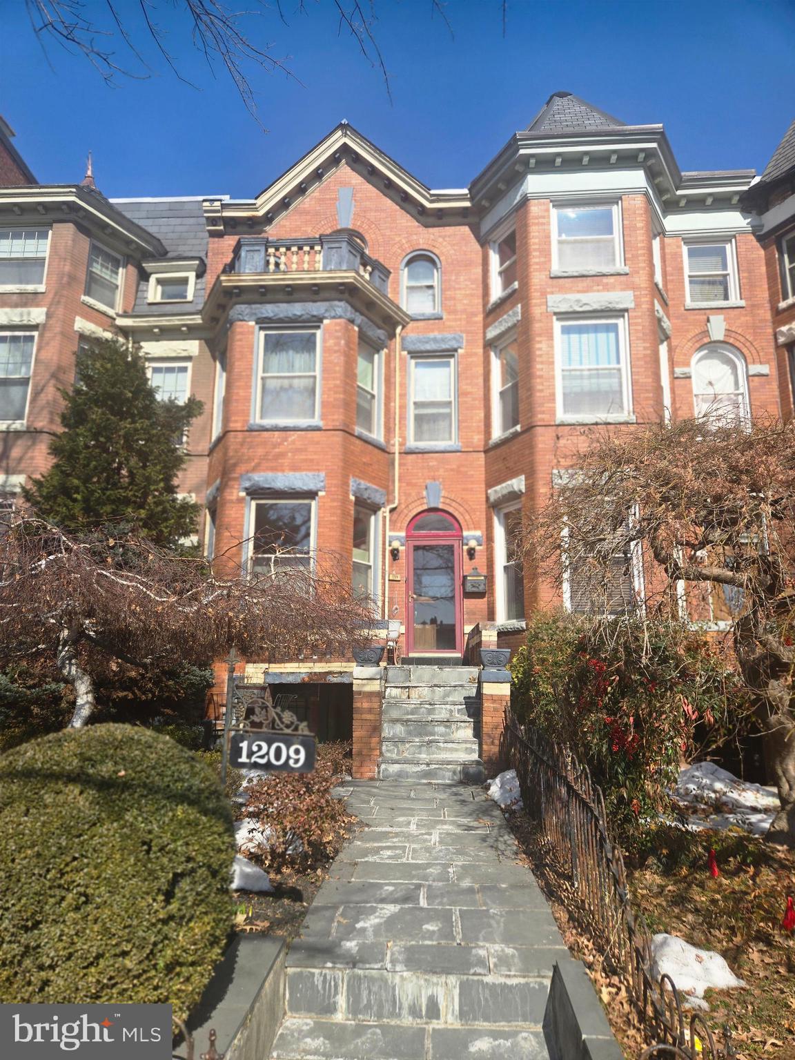 a front view of a building