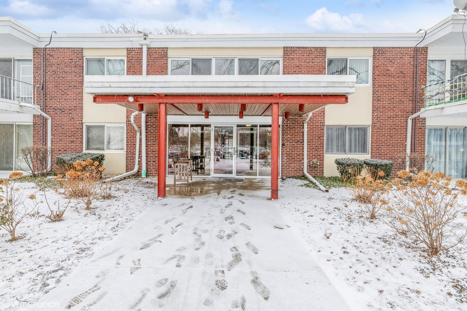 a view of a house with a patio