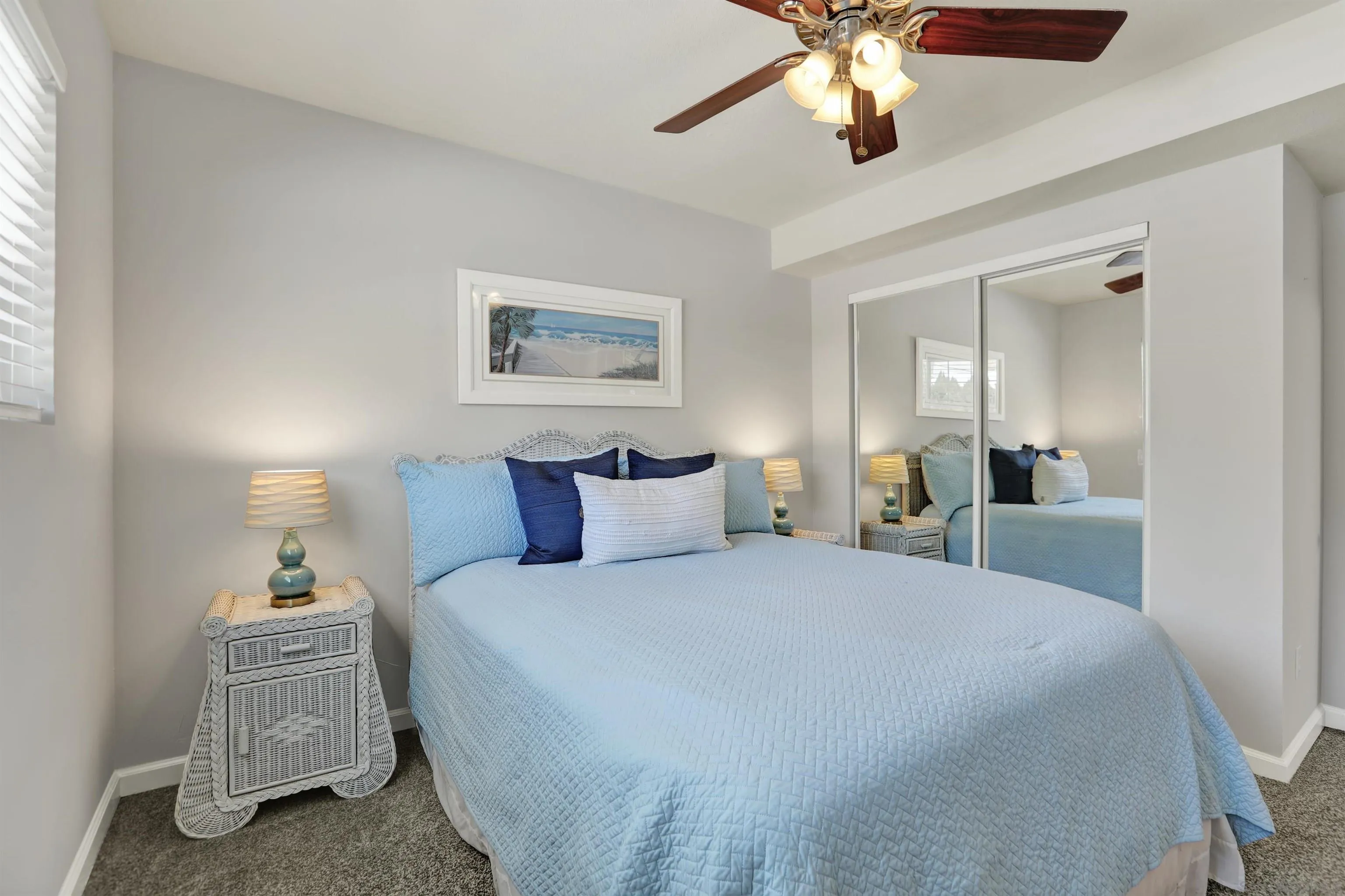12913 Evalyn Court Poway, CA 92064 - Photo 32 of 56 a bedroom with a bed and a chandelier