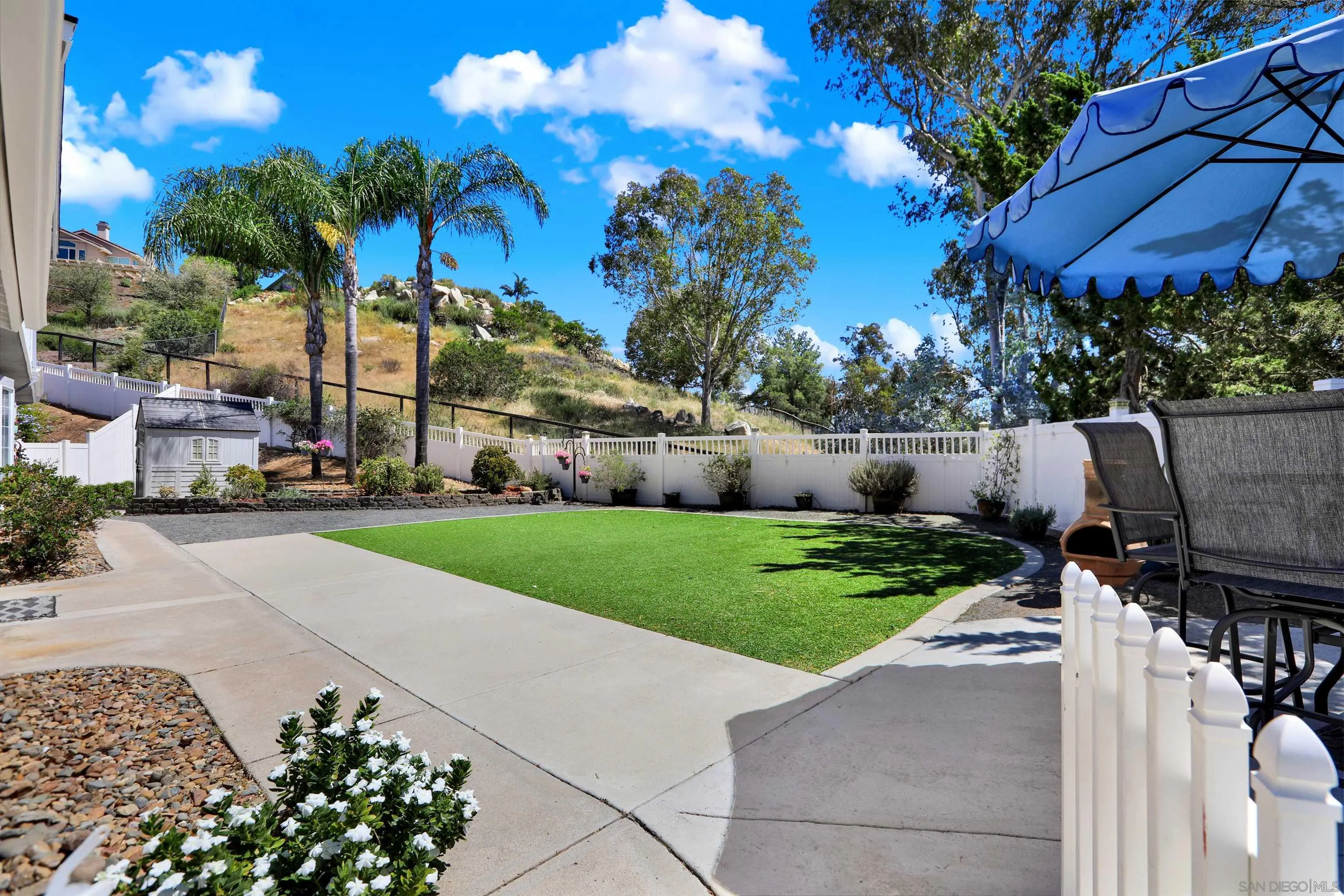 12913 Evalyn Court Poway, CA 92064 - Photo 42 of 56 a view of backyard with outdoor seating and green space