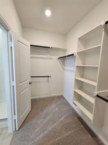 a view of a field with an trees in the background