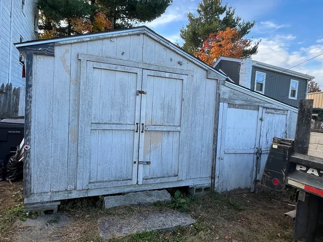 a view of a small barn