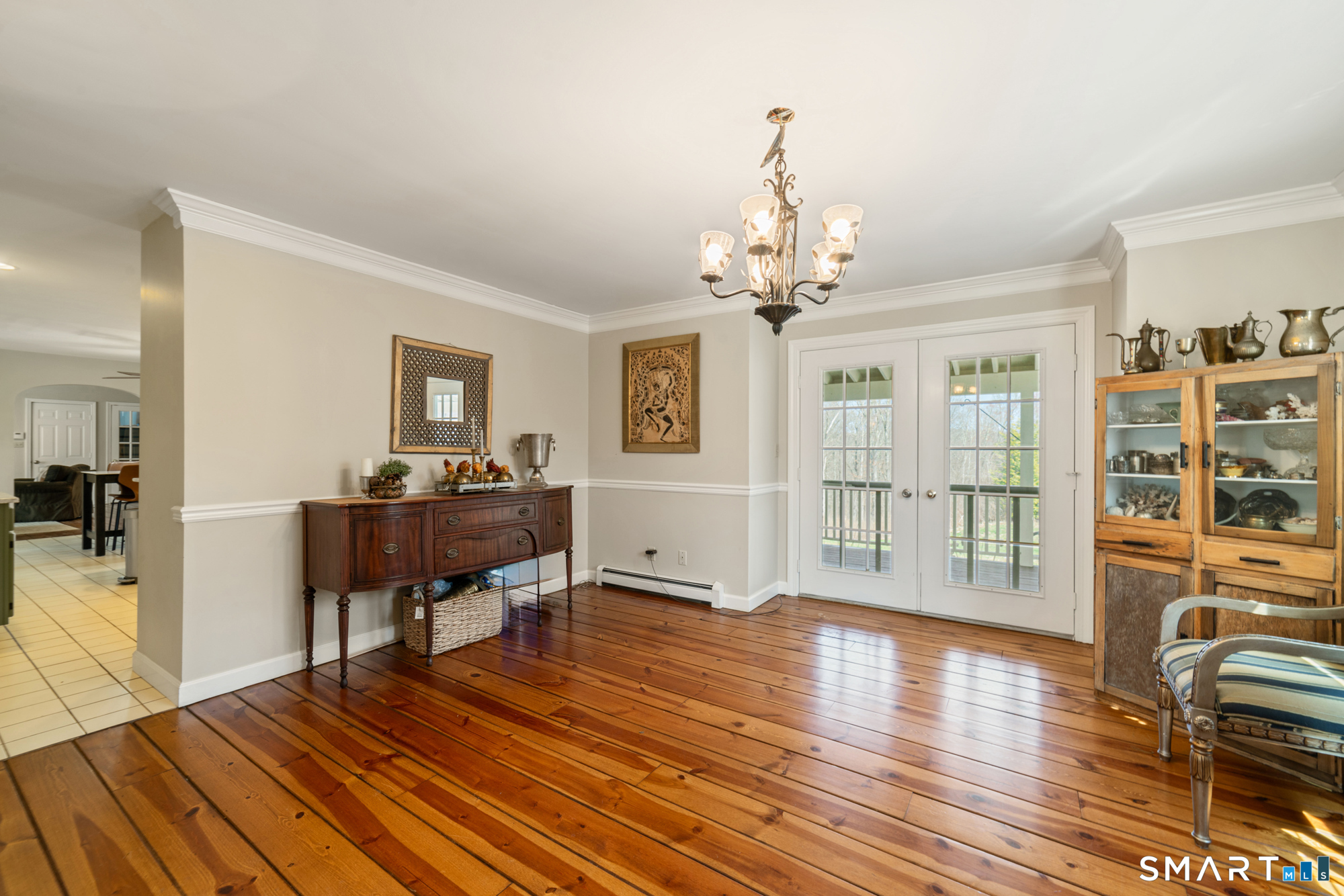 110 Sleepy Hill Road Southbury, CT 06488 - Photo 9 of 40 Large Formal Dining Room with hardwood floor and French Doors leading to the fabulous porch overlooking the backyard