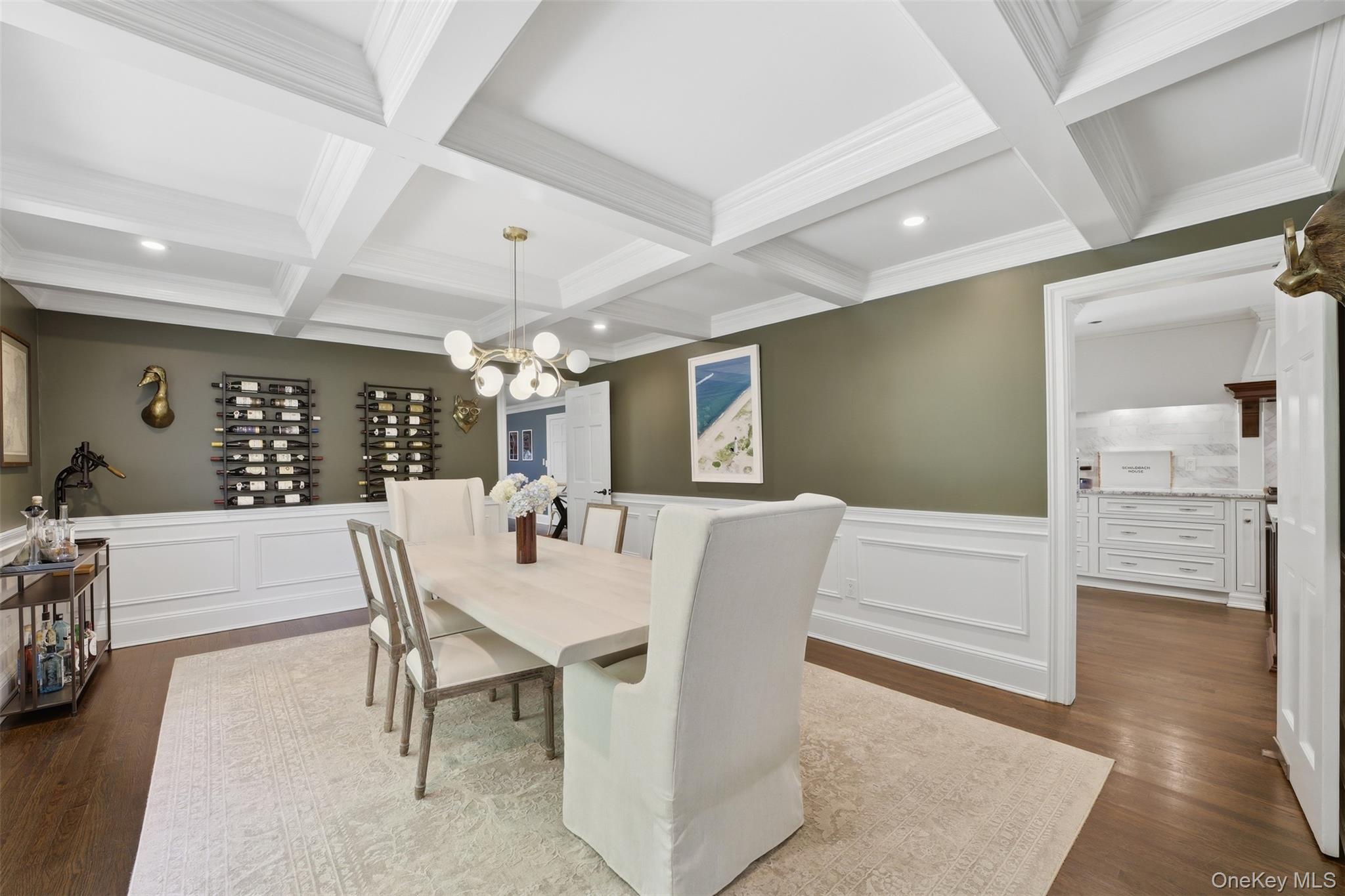 13 Schildbach Road Pound Ridge, NY 10576 - Photo 12 of 46 Coffered ceiling, rich millwork