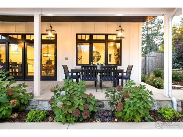 a view of an outdoor seating area