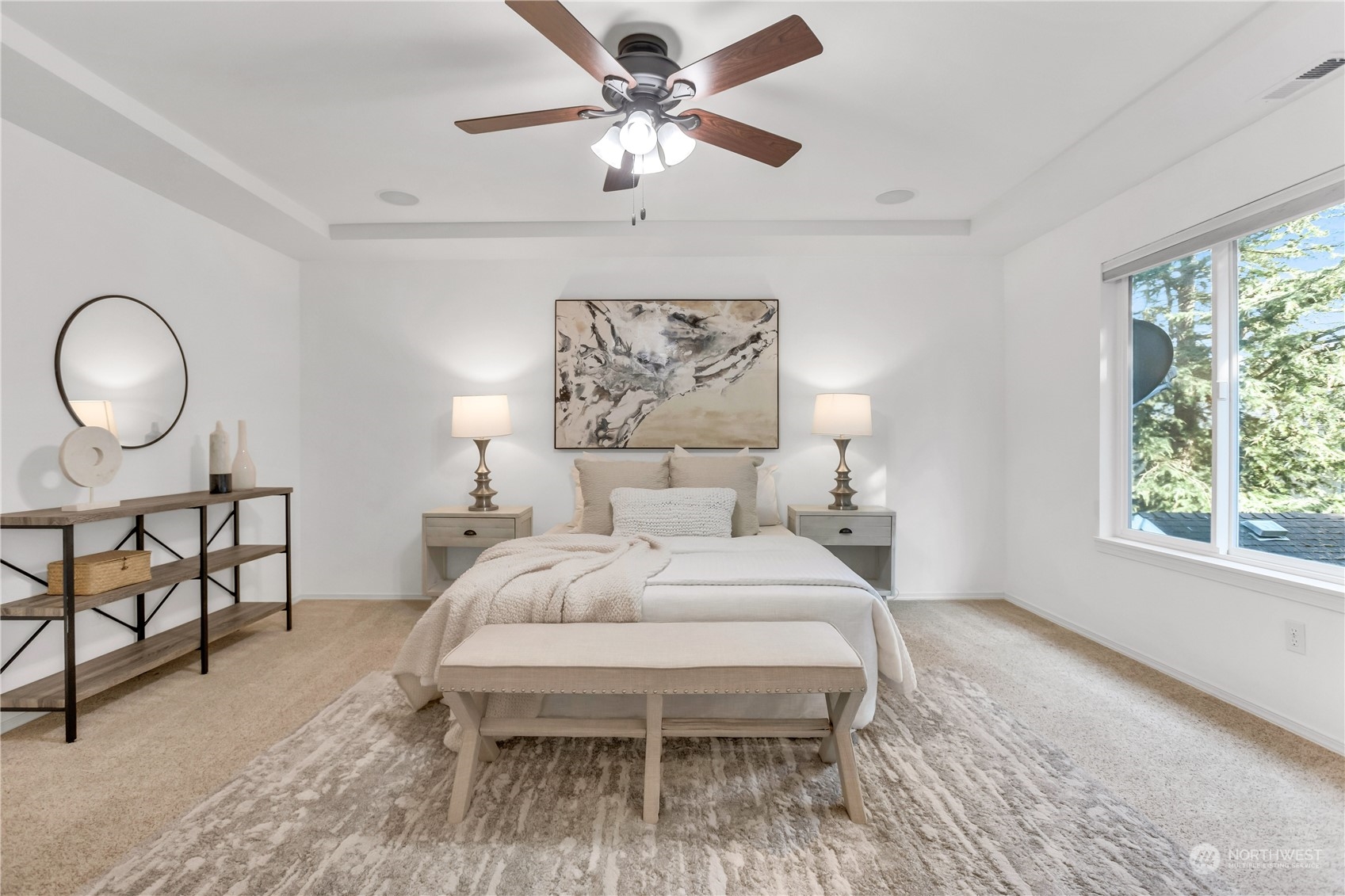 3210 187th Place Southeast Bothell, WA 98012 - Photo 17 of 39 a bedroom with a bed and a chandelier