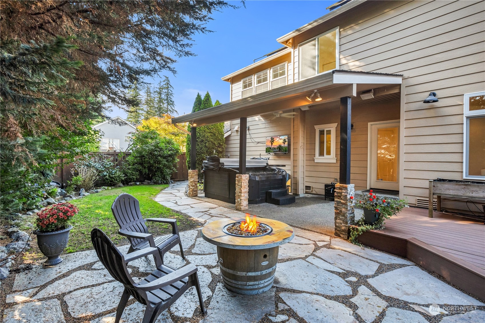 3210 187th Place Southeast Bothell, WA 98012 - Photo 35 of 39 a view of a patio with furniture and garden view