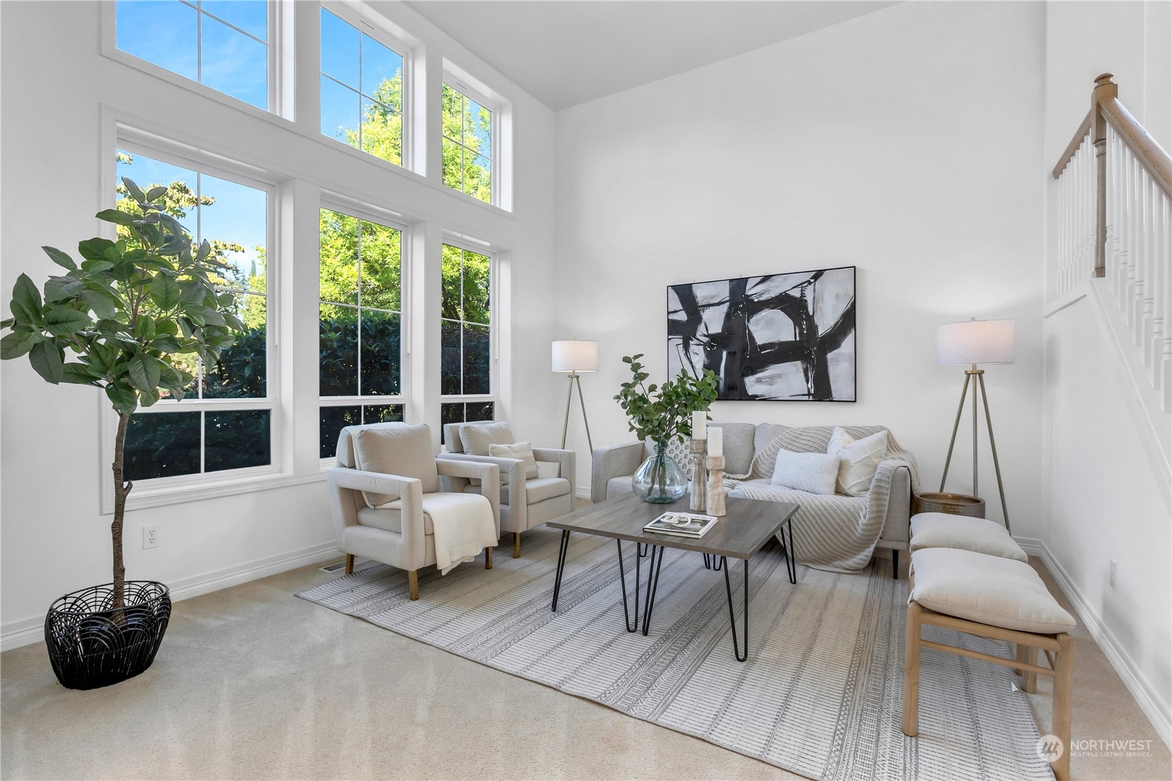 3210 187th Place Southeast Bothell, WA 98012 - Photo 4 of 39 a living room with furniture and a large window with wooden floor