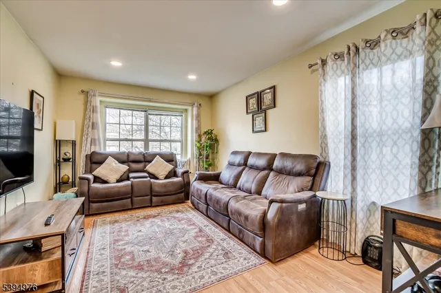 a room with a table and chairs