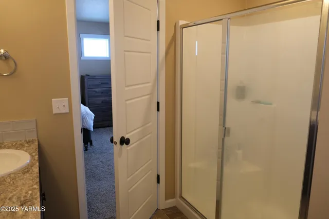 a bathroom with a shower