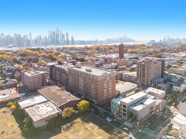 an aerial view of a city
