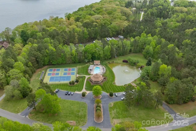 an aerial view of a house