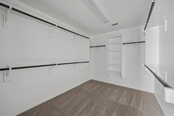 a view of an empty walk in closet