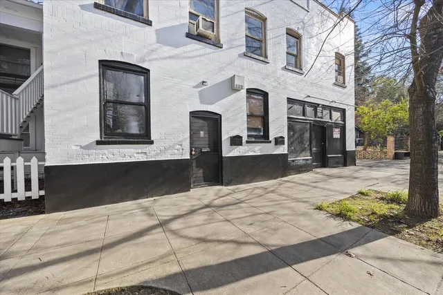 a view of a building with many windows