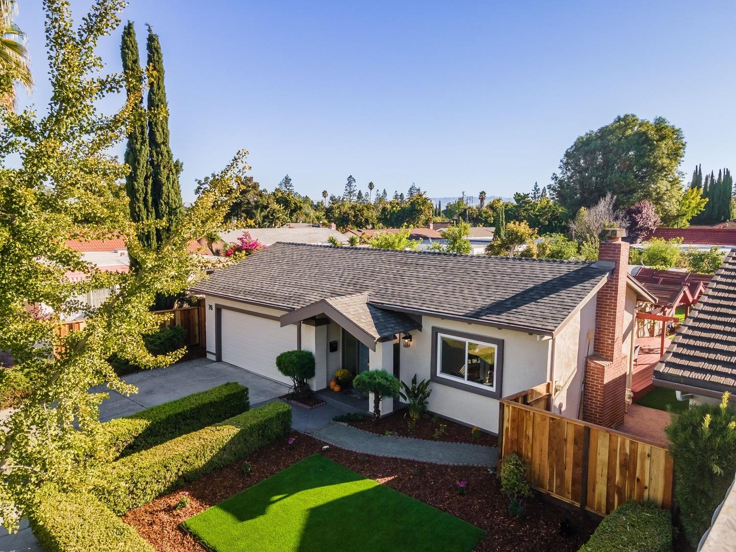 76 Jim Elder Drive Campbell, CA 95008 - Photo 34 of 37 a aerial view of a house with swimming pool and sitting area