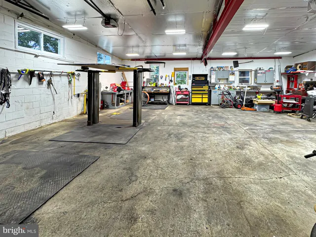 a car parked in a garage