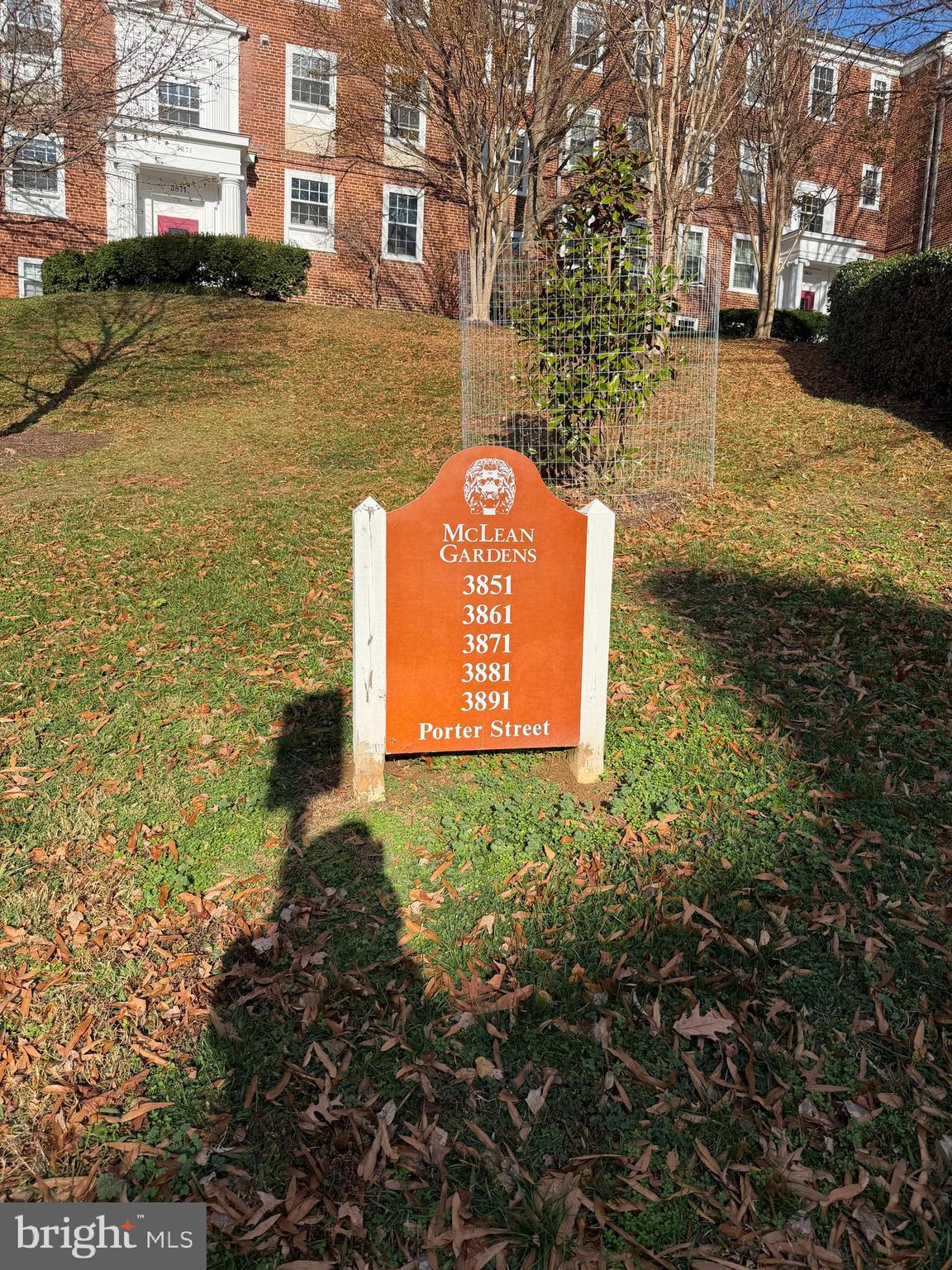 a view of a street with houses next to a yard