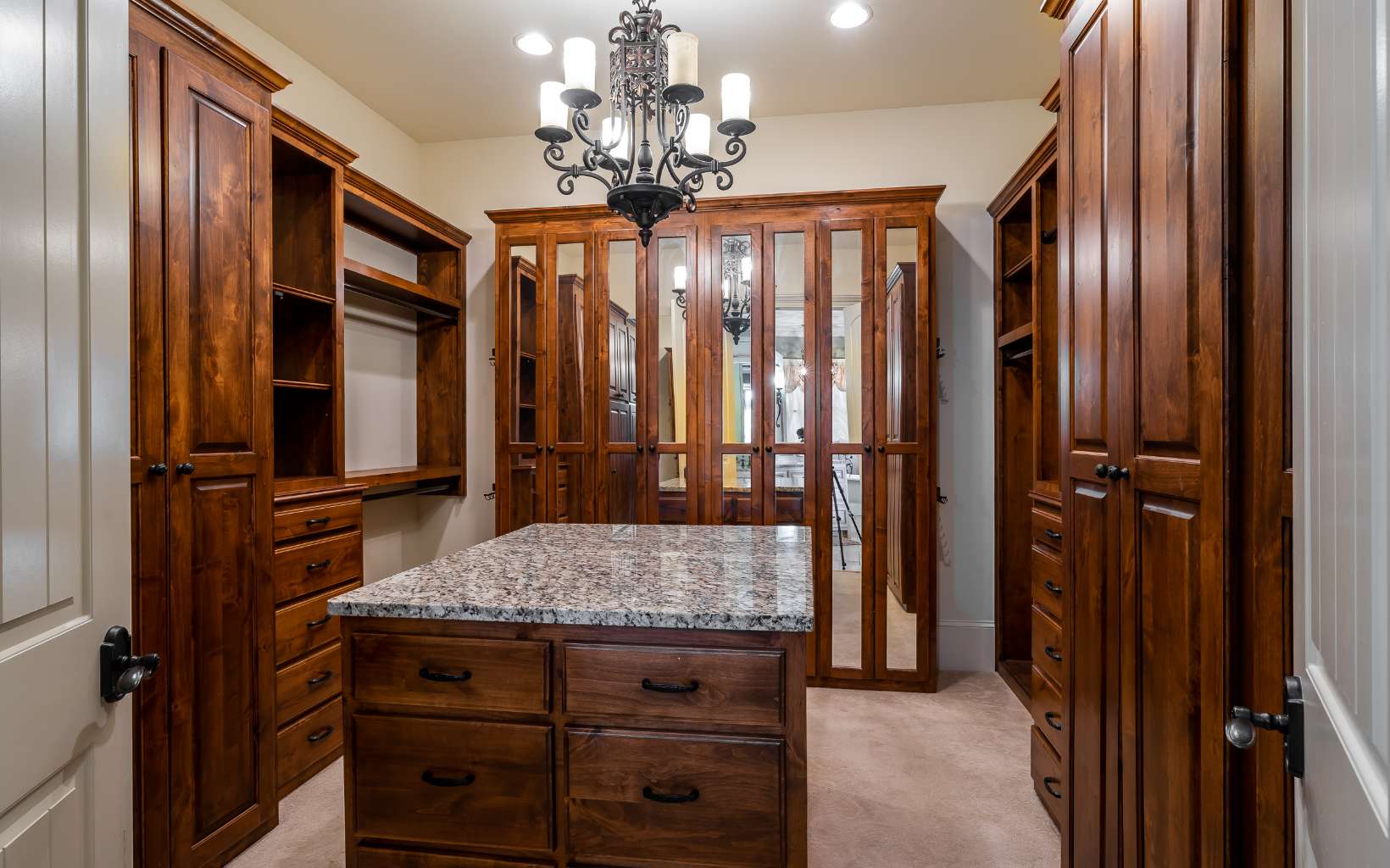 474 Stewart Camp Point Blue Ridge, GA 30513 - Photo 62 of 75 a view of spacious bathroom with a granite countertop sink and a mirror