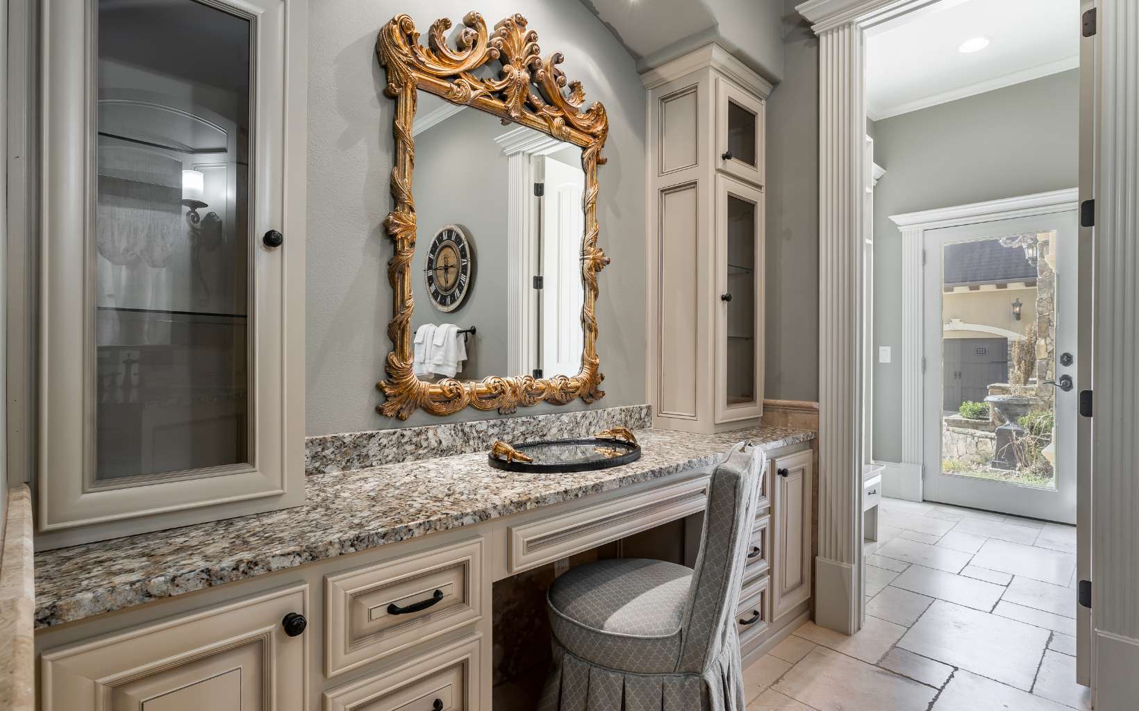 474 Stewart Camp Point Blue Ridge, GA 30513 - Photo 63 of 75 a bathroom with a granite countertop sink a toilet and a mirror