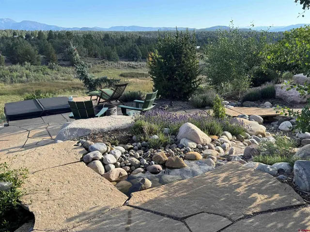 a view of a couches in a backyard