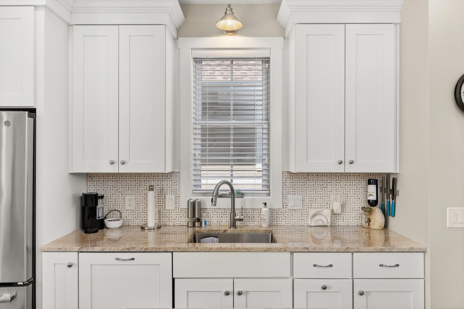 224 Leeward Way Ottawa, IL 61350 - Photo 17 of 58 a kitchen with granite countertop white cabinets and white appliances