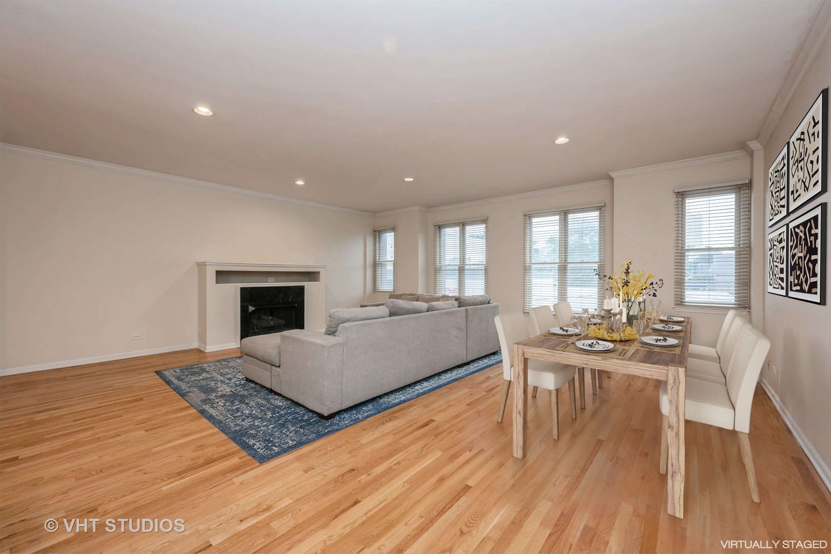 2632 North Halsted Street, Unit 3 Chicago, IL 60614 - Photo 3 of 14 a living room with furniture and a fireplace