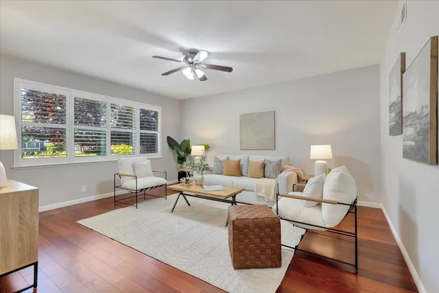 a living room with furniture