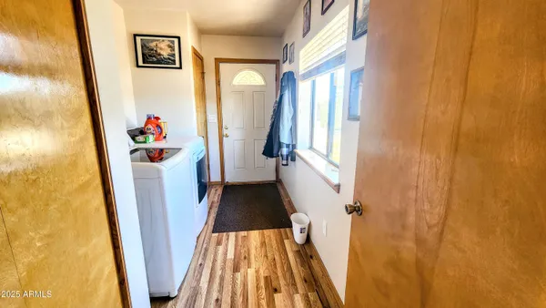 a view of a wooden roof deck
