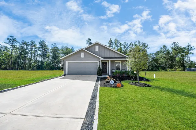 a front view of house with garden
