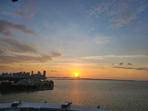 a view of an ocean and beach