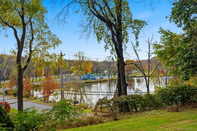 a view of a lake with houses