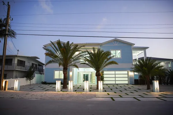 a view of a building with a street
