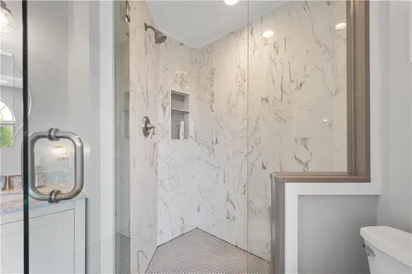 a bathroom with a shower