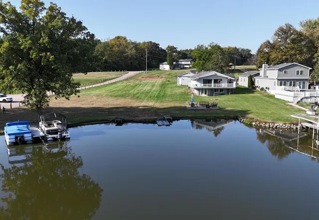 a view of lake from yard